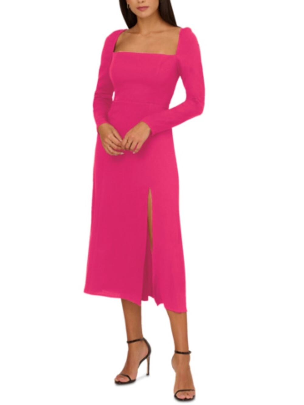 ADRIANNA PAPELL Women's Midi Dress Size 6 Pink Light Crepe NWT